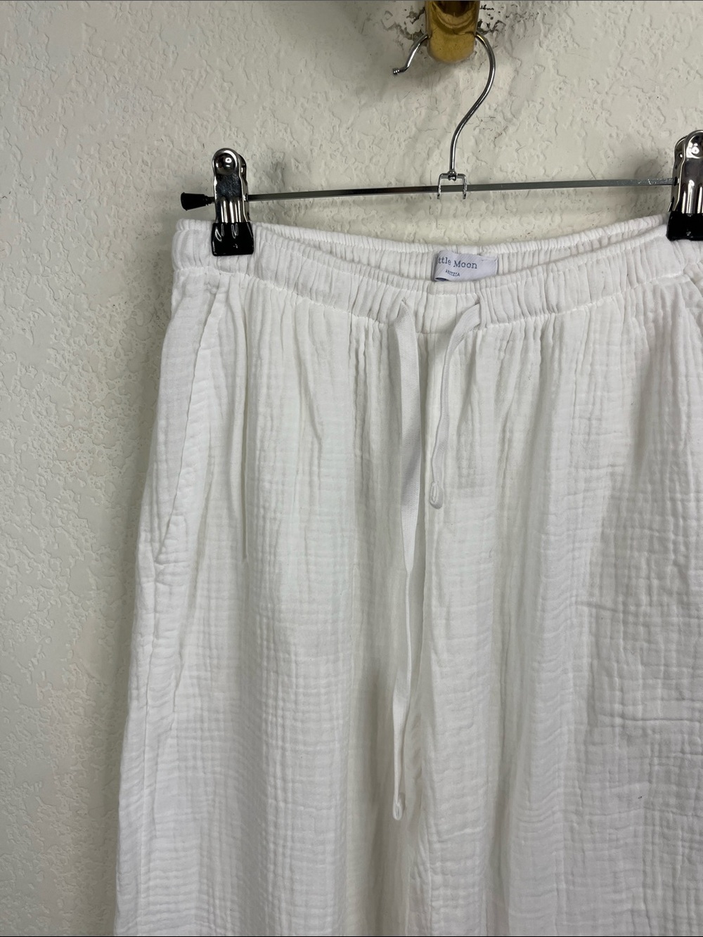 Aritzia Little Moon AirPlush Cotton Sail Pant Gauze Wide Leg Drawstring Pants - Picture 3 of 8